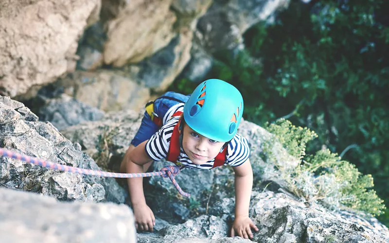 Playground and climbing path for little ones 